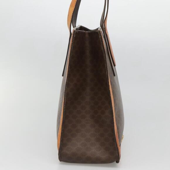 CELINE Macadam Canvas Tote Bag Pvc Leather Brown Gold - Picture 4 of 12